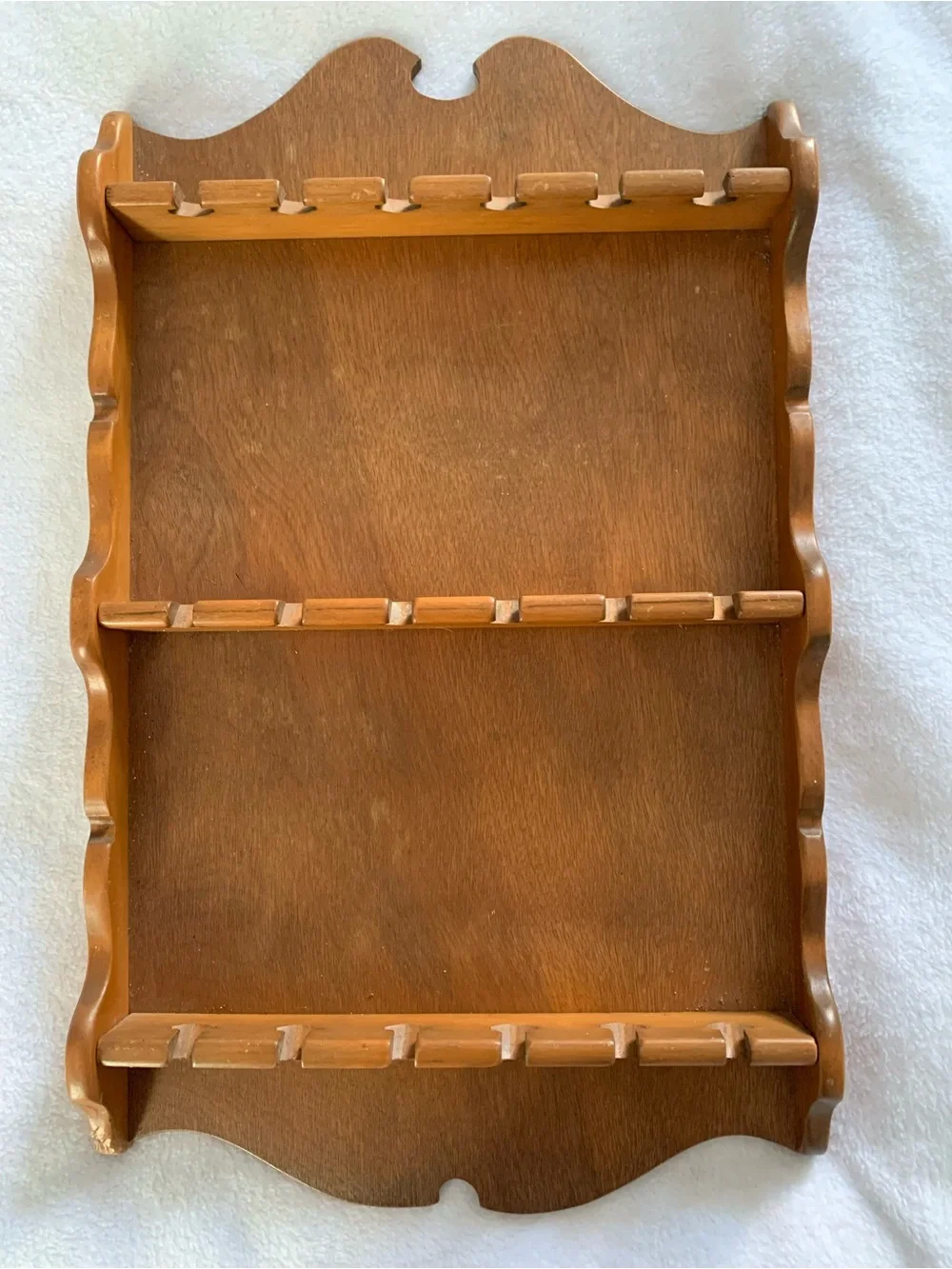 Vintage Wooden Spoon Rack Jewelry Rack 18 Slots Cottagecore Grannycore